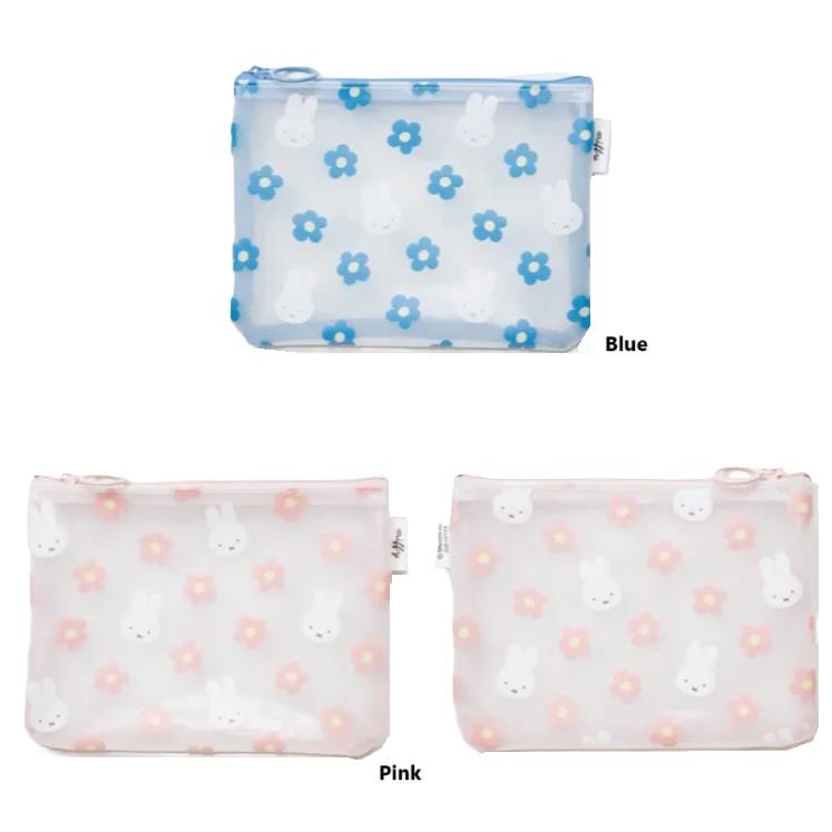 Miffy miffy PVCフラットポーチ FACE FLOWER ミッフィー クリア