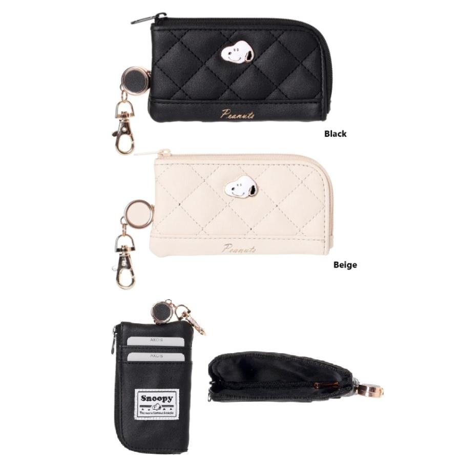 SNOOPY合皮キルトプレートリールキーパスケース　スヌーピー　パスケース　定期入れ　カード入れ　キーケース　会員証入れ　小銭入れ　コインケース | SNOOPY