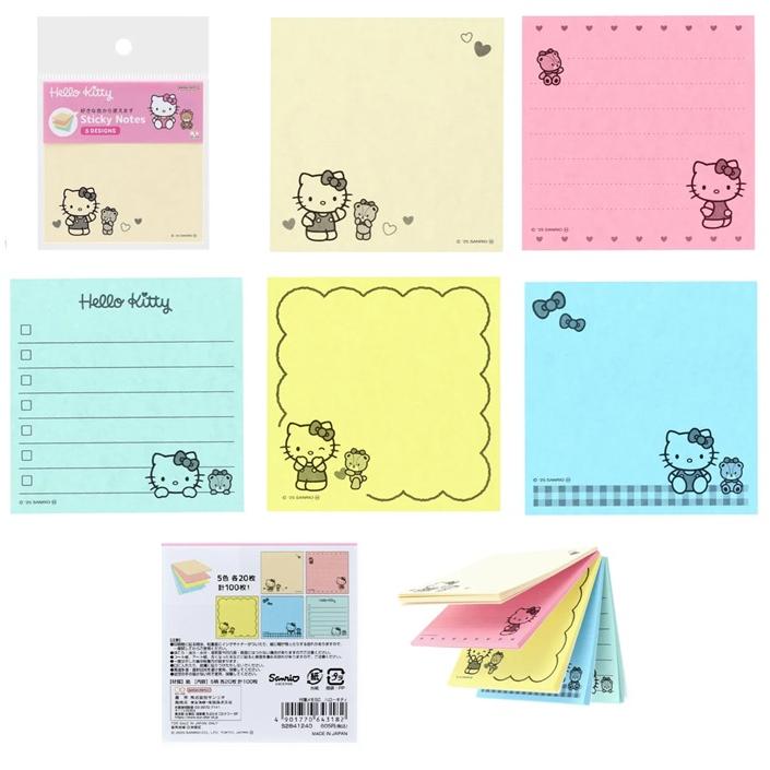 ハローキティ　　HAWAII土産のヘアーブラシ　　付箋メモ用紙 240602 ハローキティ50周年記念デザインシリーズ ボックス入り