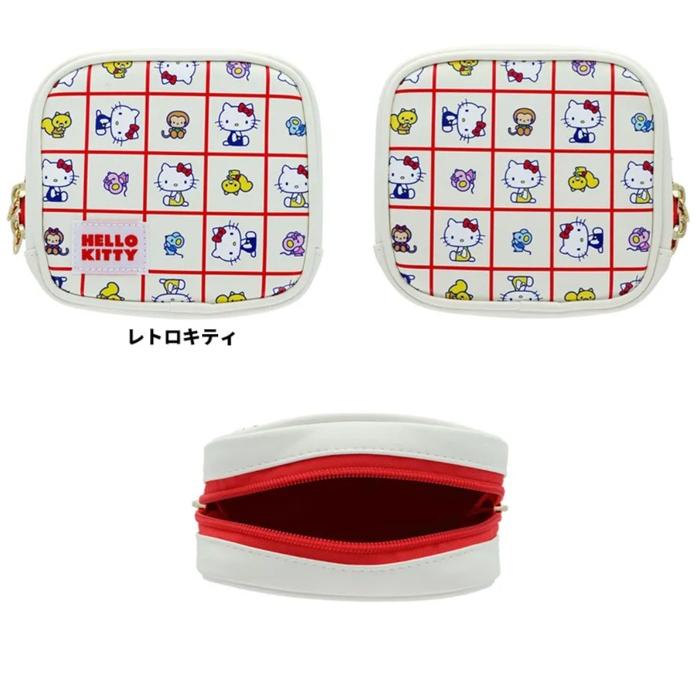 ハローキティ スクエアポーチ レトロ キティ 化粧ポーチ トラベル