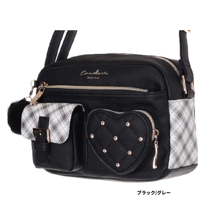 Coboca+合皮ハートポケットショルダー　ショルダーバッグ　かわいい　ポシェット　ポシェットバッグ　ショルダーバッグ ax |  | 01