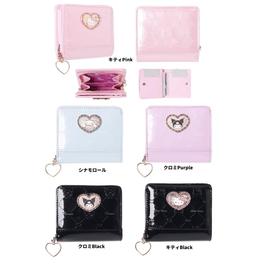 サンリオキ　ハートプレートラウンドファスナー財布　キティ　クロミ　お財布　サンリオ　財布　キッズ財布　三つ折り財布　お財布 コンパクト　小銭入れ | sanrio