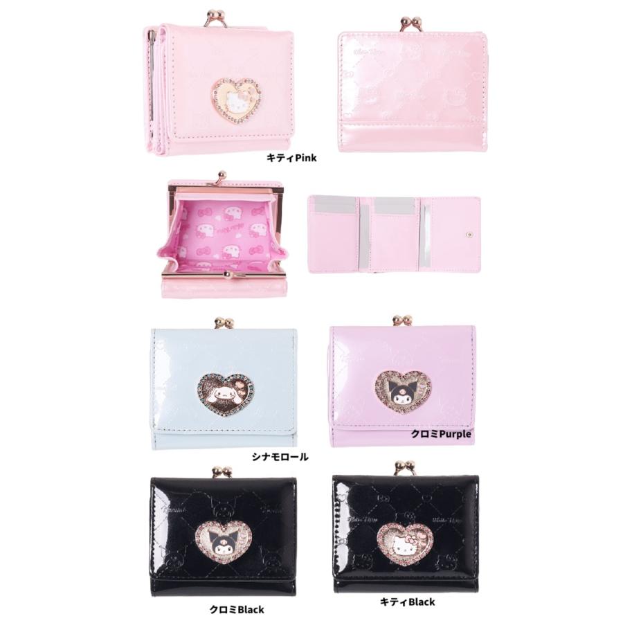 サンリオ　エナメルハートプレート口金ミニ財布　クロミ　キティ　コンパクト財布　お財布　財布　レディース財布　三つ折り財布　お財布 コンパクト　キティ | sanrio