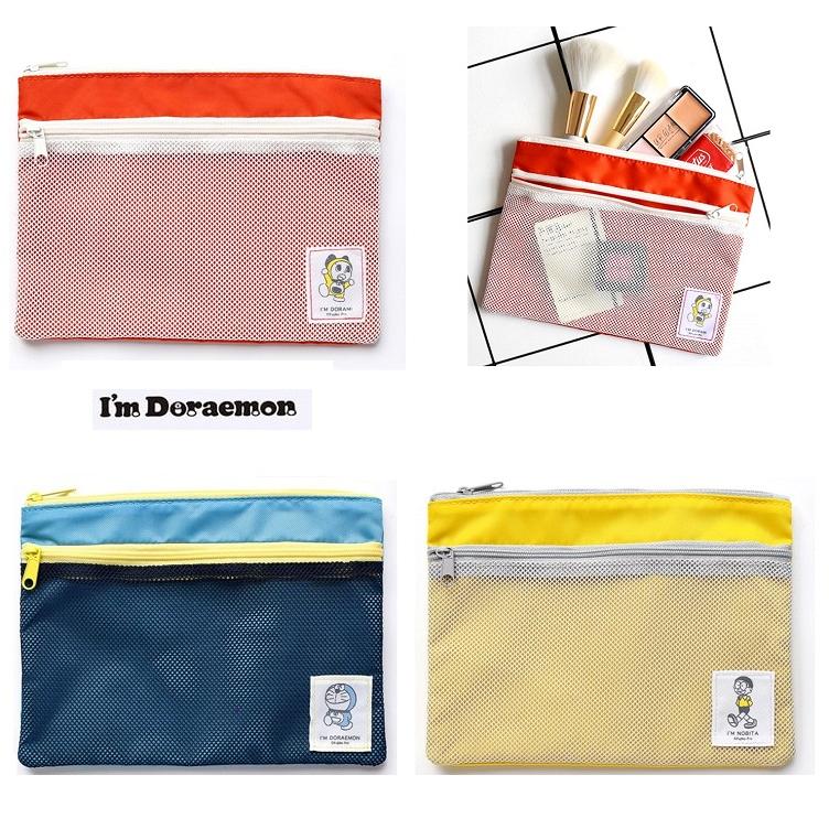 Doraemon ダブルファスナーポーチフラットポーチ フラワーリング ドラえもん トラベルポーチ メイクポーチ コスメポーチ 通帳ケース Makemerry 通販 Yahoo ショッピング