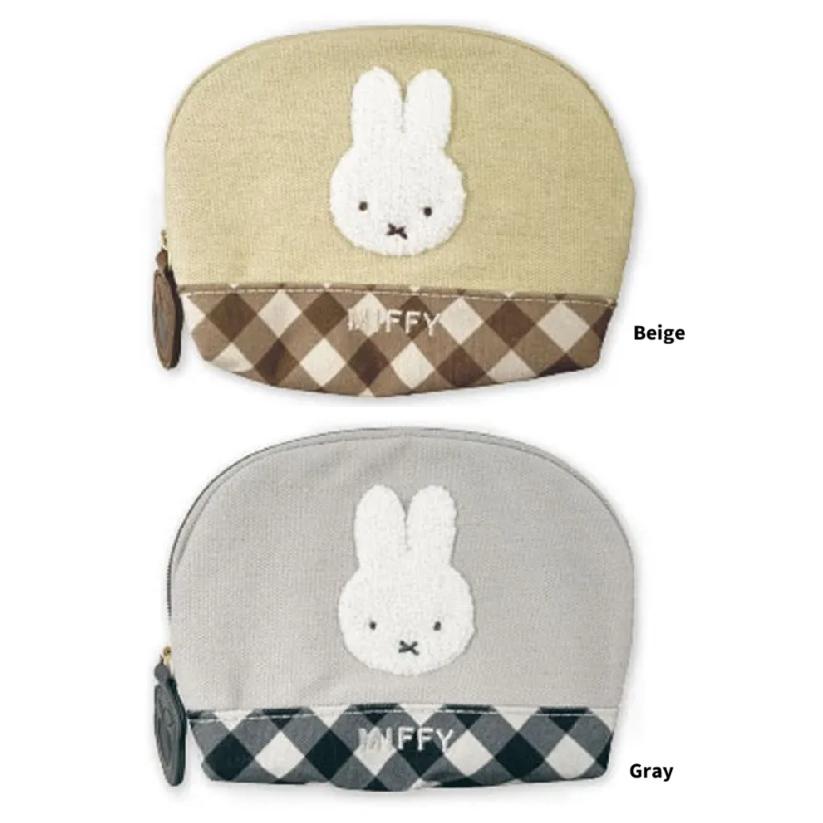 ミッフィー 　ダイアゴナルチェックシリーズ 　ティッシュポーチ　ラウンドポーチ　　ポーチ　コスメポーチ 　化粧ポーチ | Miffy