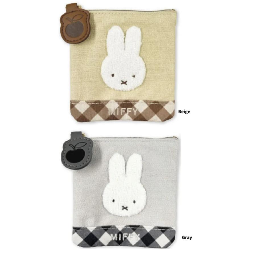 ミッフィー ダイアゴナルチェックシリーズ ミニフラットポーチ　ミニポーチ　　ポーチ　あめちゃんポーチ 　化粧ポーチ | Miffy
