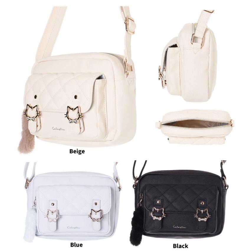 Coboca+合皮キルトネコバックルショルダー　ポシェット ショルダーバッグ　旅行ポシェット　ミニショルダー　ax | 