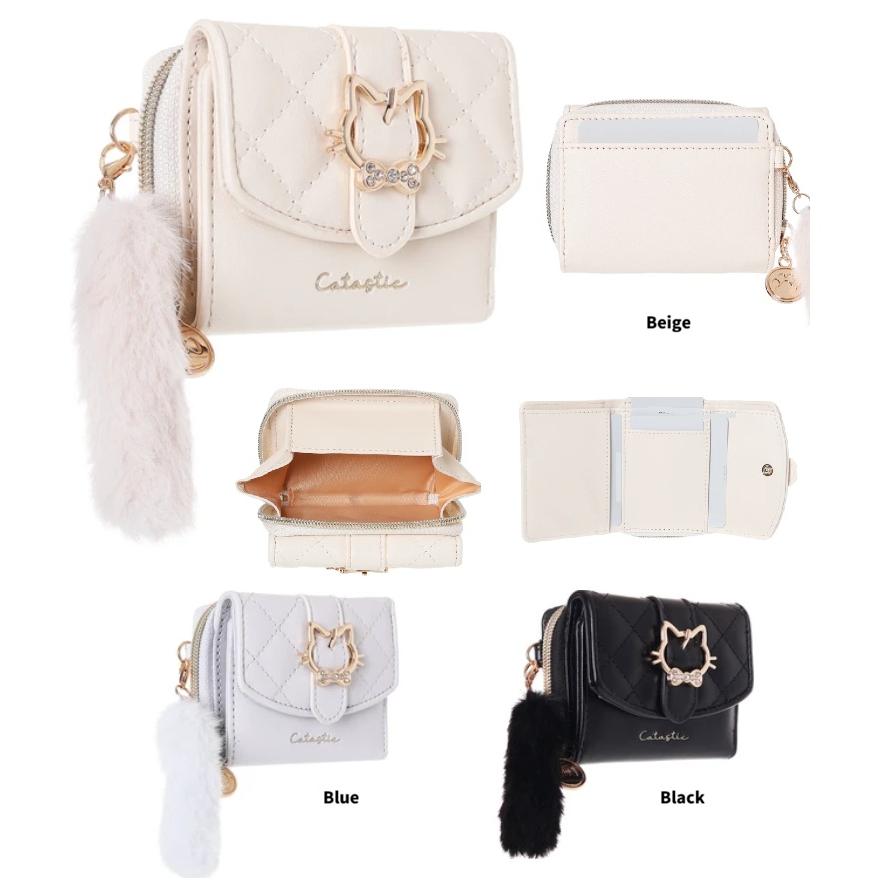 Coboca+合皮キルトネコバックルミニ財布 　コンパクト財布　お財布　財布　レディース財布　三つ折り財布　お財布 コンパクト　ax | 