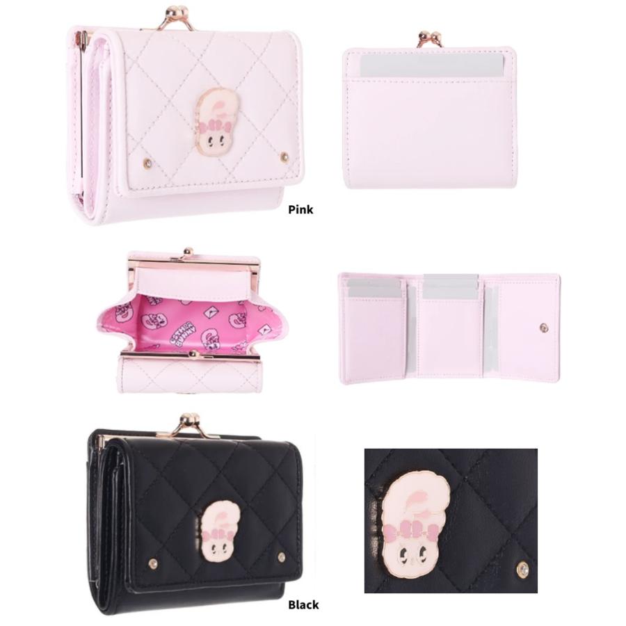 エスターバニー　合皮キルトフェイスプレート口金ミニ財布　コンパクト財布　お財布　財布　レディース財布　三つ折り財布　お財布 コンパクト　ax | 