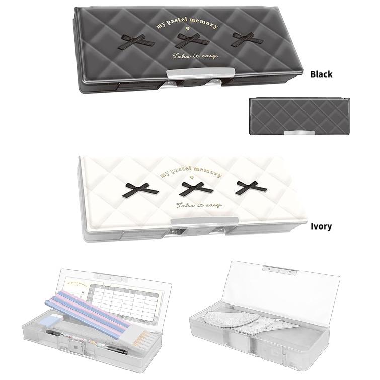 マイパステルメモリー　リボン　 筆箱　ソフトペンケース　ペンケース 　ボックスペンポーチ　子供用ペンポーチ　クーリア　両面ペンケース | 