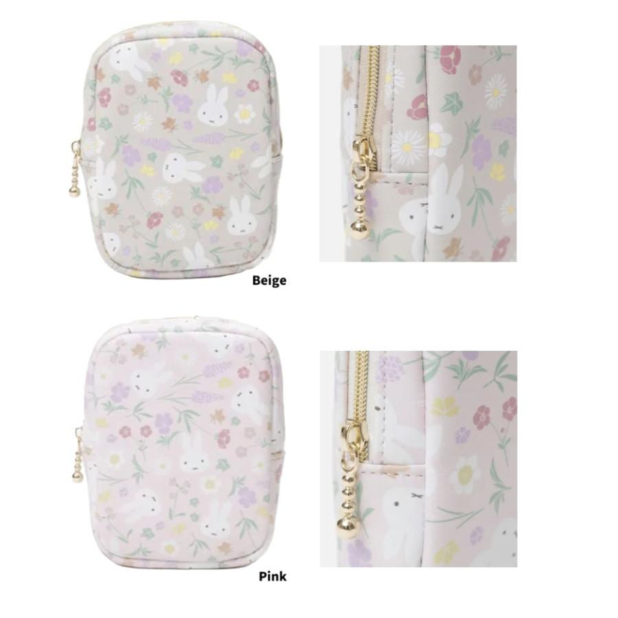 ミッフィー　ポーチ　コスメポーチ　化粧ポーチ　　縦型ポーチ　スクエアポーチ　ミッフィー フローラルパターン 縦型スクエアポーチ | Miffy