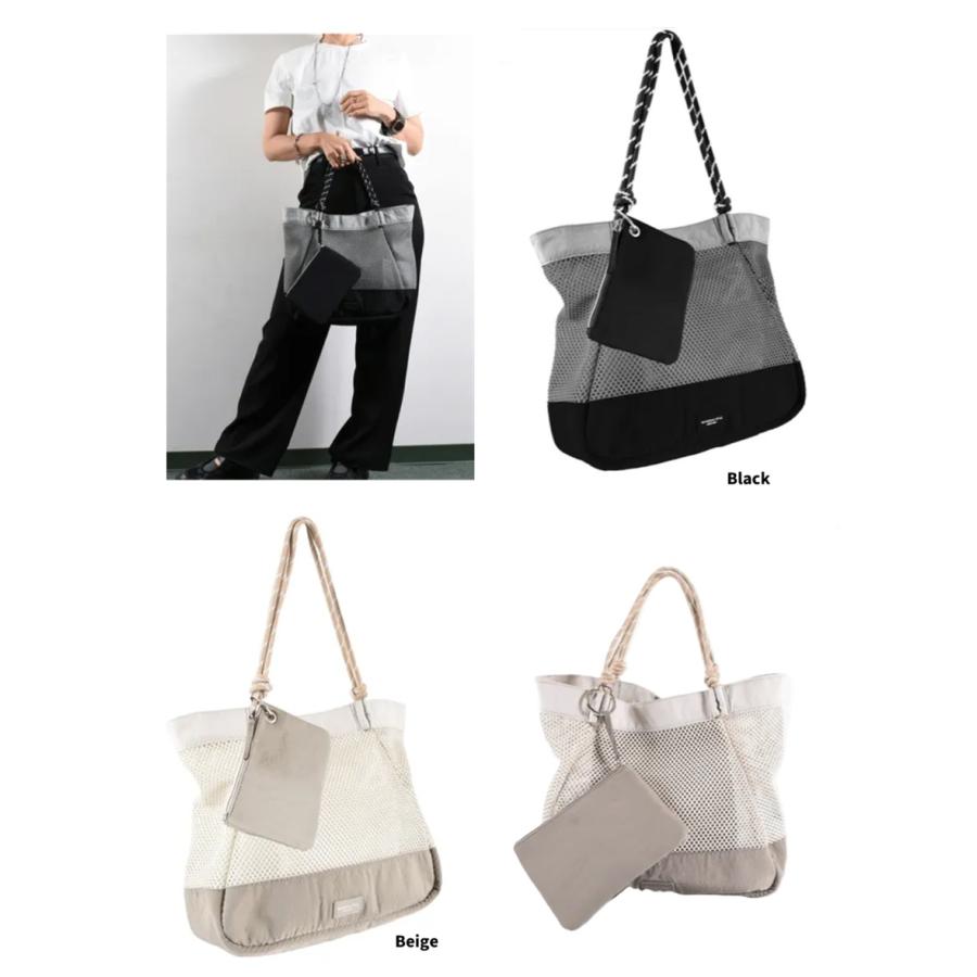 マカロニックスタイル　MACARONIC STYLE 　ポーチ付　メッシュ　ロープハンドルトートバッグ 　トートバッグ　トート　バッグ　サブバッグ　　メッシュバッグ | MACARONIC STYLE
