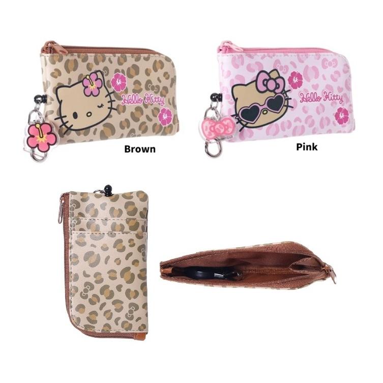 サンリオ　キティ　リール付パスケース 　パスケース　定期入れ ICカード入れ　カードケース　ax　日焼けハローキティヒョウ柄キーパスケース | ハローキティ