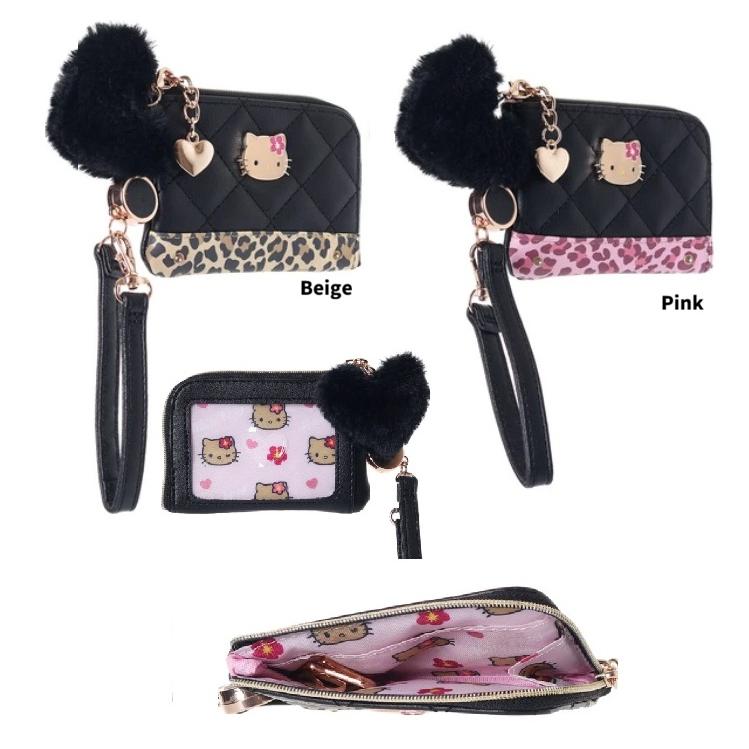 サンリオ　キティ　ヒョウ柄　キーパスケース　リール付パスケース 　パスケース　定期入れ ICカード入れ　カードケース　ax | ハローキティ