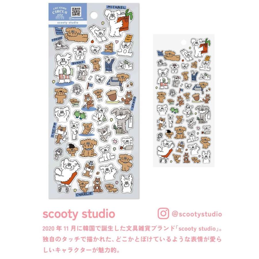 scooty studio　クリエイターサーカス クリアシール　シール　透明シール　 クリアシール 　デコシール　シールシート　CREATORS CIRCUS | 