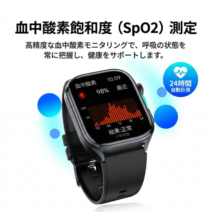 2026新発売 スマートウォッチ 医療レベル 血圧測定 ECG心電図 通話機能 体温 血圧測定 体組成 血液成分分析 LINE着信通知 血中酸素 歩数計 睡眠 iPhone Androidの画像