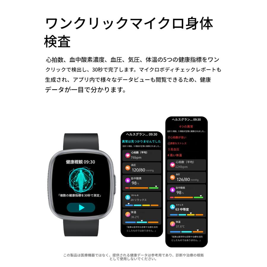 スマートウォッチ 通話機能 ECG心電図 他社9800円を 血圧測定 血中脂質