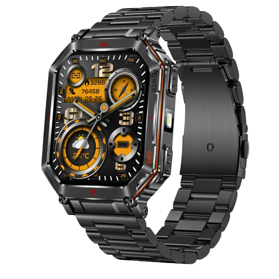 スマートウォッチ ChatGPT搭載 AI文字盤 GPS内蔵 高輝度懐中電灯 振動