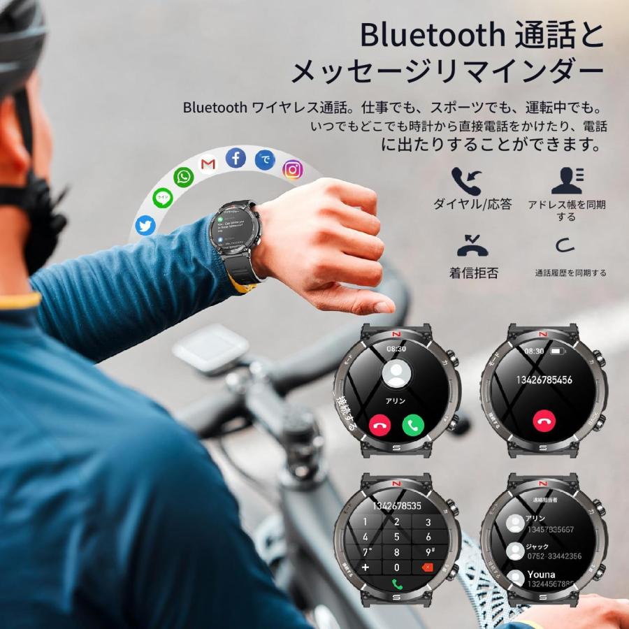 スマートウォッチ 通話機能 軍用規格 訳アリ日本製センサー スマートウォッチ 通話機能 軍用規格 訳アリ日本製センサー