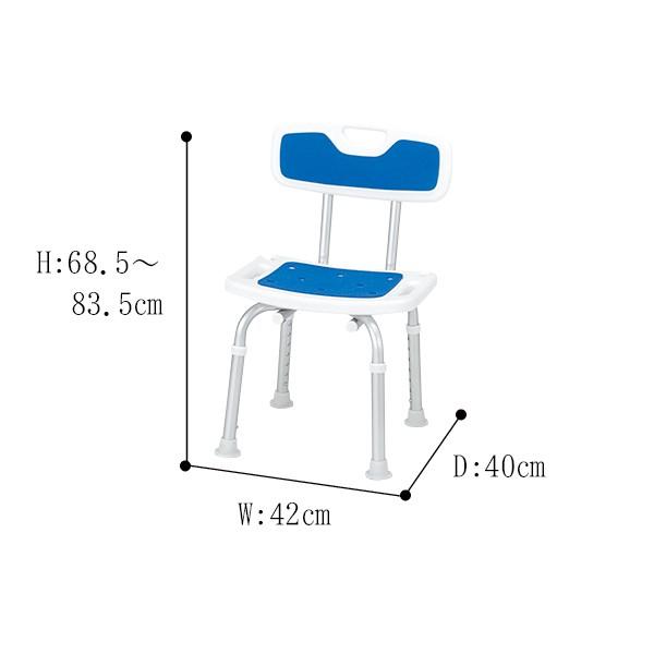 【新品未使用】マキテック シャワーベンチ背付 ブルー SB-61BL マキテック シャワーベンチ シャワーチェア 背付き シャワーベンチ