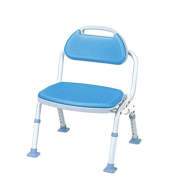 【未使用品】折りたたみシャワーチェア ソフテック背付ブルー 　お風呂用チェアー マキテック シャワーベンチ シャワーチェア 折りたたみ 背付き