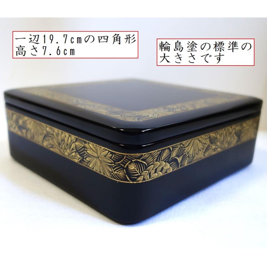 未使用 輪島塗 菊詰め 一段重箱 お正月 お節 祝宴 年賀 節句 菊文様 