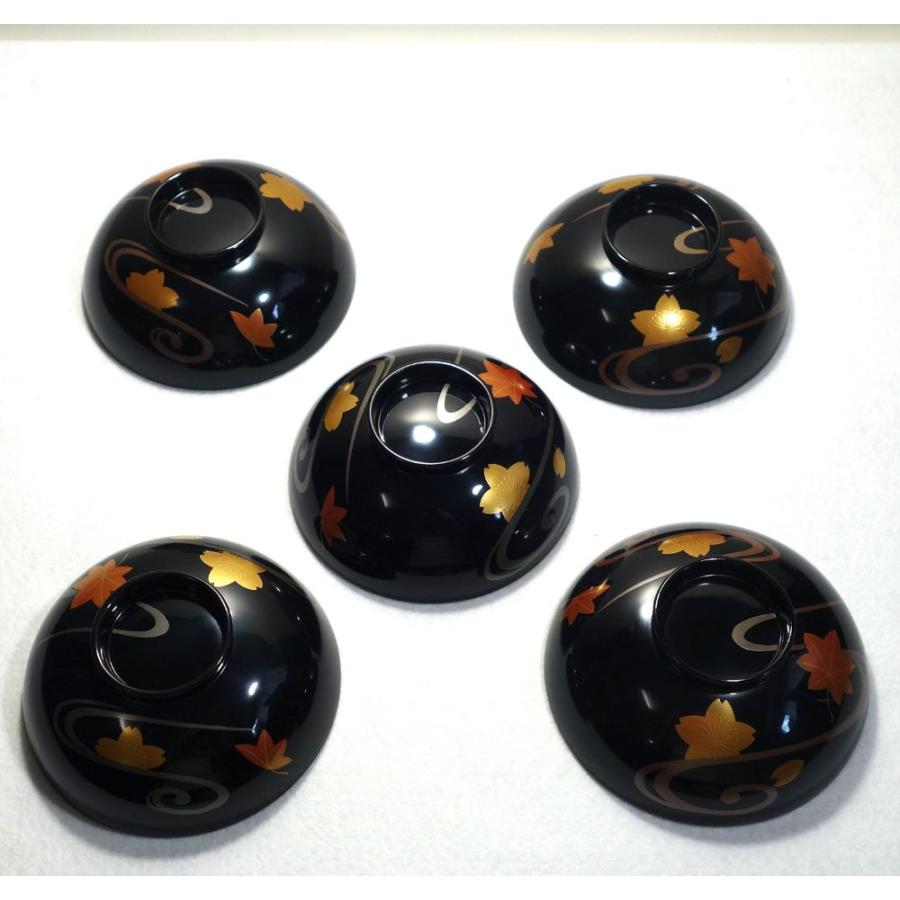 輪島塗 ちはやふる 竜田川 お椀5客 輪島塗吸物椀 輪島塗お椀 布着せ