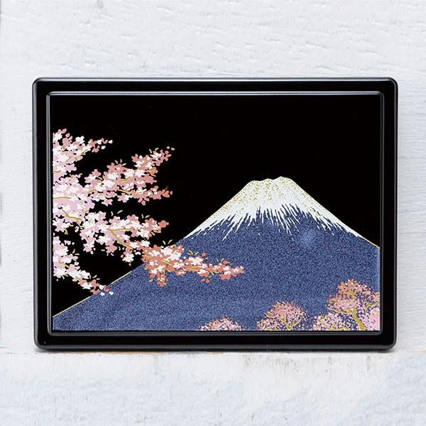 ポストイット 付箋 ふせん ケース「雅」 富士に桜 ギフト プレゼント 名入れ 和柄 漆器