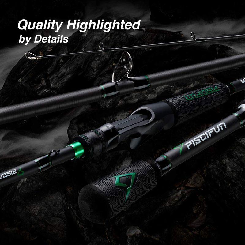 新しいブランド ピシファン Piscifun ベイトロッド Serpent 2ピースバスロッド 超軽量カーボン製 Fujiガイド キャスティングロッド 海水 バスロッド