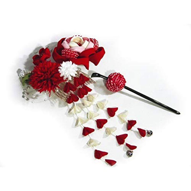 振袖用髪飾り 和装小物 つまみ細工枝垂れ 着物 浴衣 1 7 かんざし付き かんざし