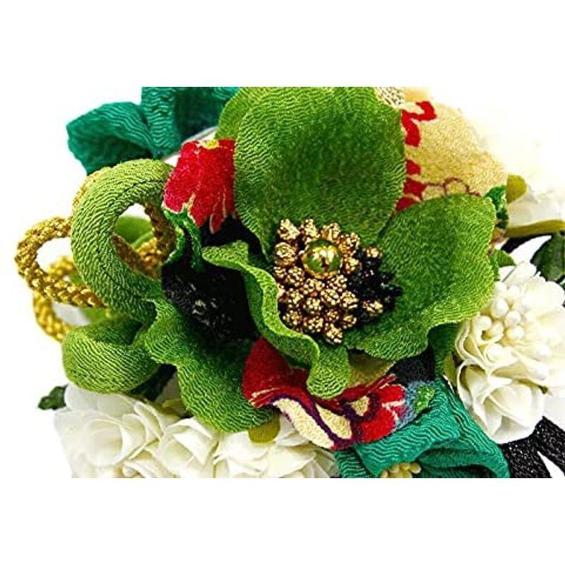 最終決算 髪飾り 成人式 振袖 浴衣 卒業式 袴 結婚式 ２点セット 緑 白 花 和 洋 かんざし 手作り 簪 つまみ細工 ちりめんフォーマル 花飾り Plazamedspa Com