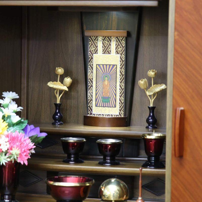 即納 最大半額 ティアラ 小 ブラウン色 スタンド掛軸 仏壇用 モダン掛軸台 高さcm 本尊 浄土真宗大谷派 東 その他仏壇 仏具