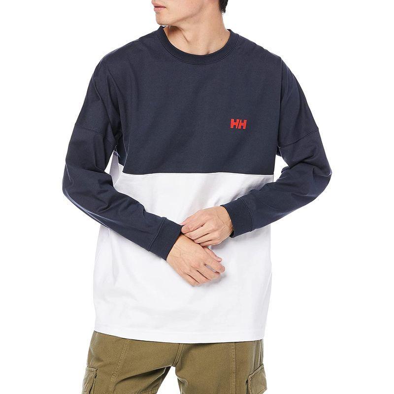 贅沢屋の Tシャツ ヘリーハンセン ロングスリーブパネルティー ホワイト ディープ グリーンマテリアル ビッグシルエット He371 ユニセックス トレーナー Www Oroagri Eu