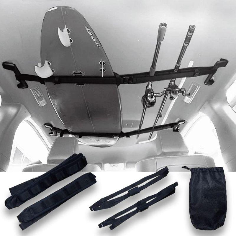 カー ルーフ キャリア ベルト CAR LOOF CARRIER BELT サーフボード スノーボード 釣竿 車内 天井 簡単 装着ベルト