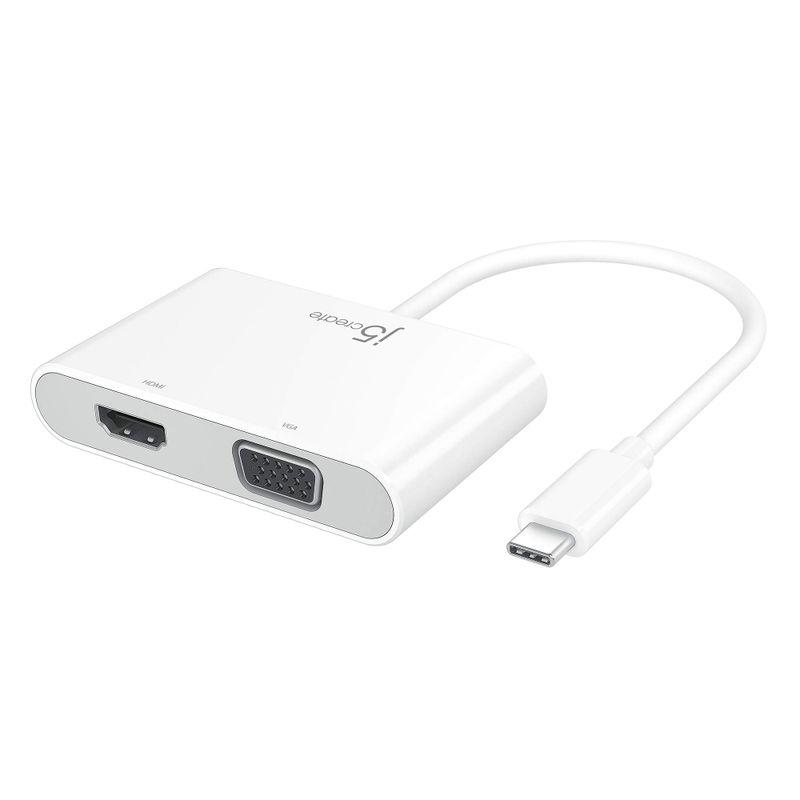 j5create USBC HDMI & VGAアダプター USB 3.0ポート&USBC電源供給充電ポート付き