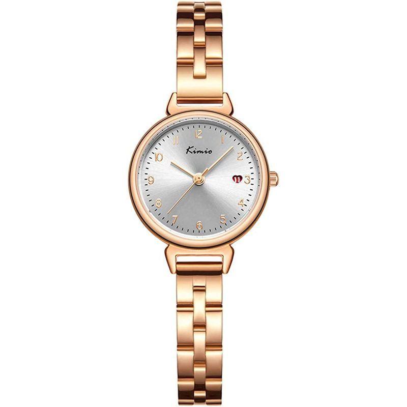 超ポイントバック祭 日付 示 レディース腕時計 K6380 Kimio ステンレスメッシュ防水ウオッチ薄型 Watch シンプル クオーツデジタル表示 時計金属 腕時計 qhema Com