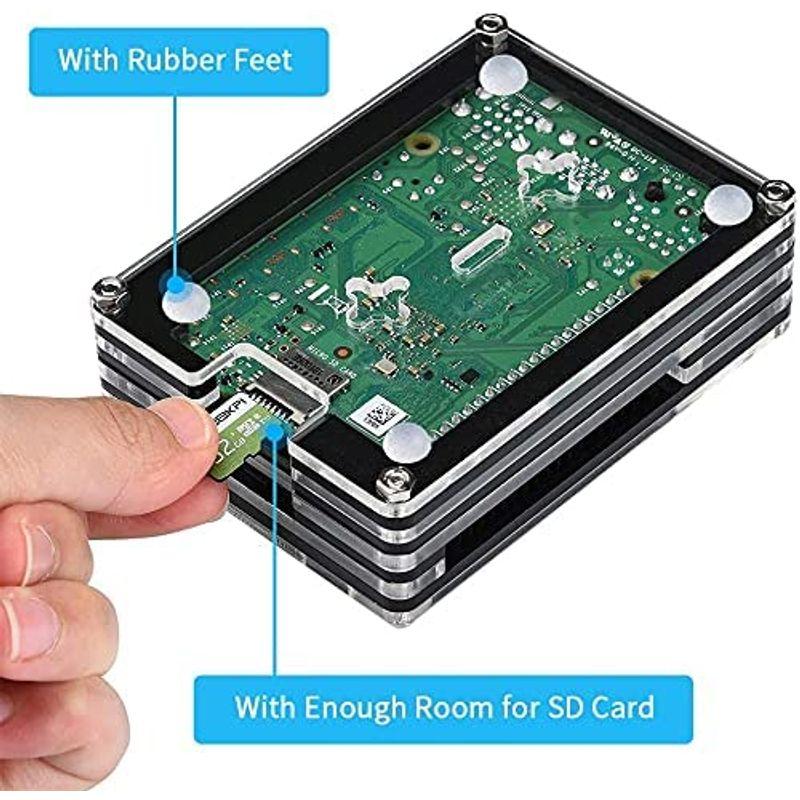 定番人気!定番人気!GeeekPi Raspberry Pi 4ケース(4010ファン付き)5V 3A USB-C電源アダプター4個ヒートシンク1MマイクロHD ベアボーン、キット BitTradeOne PCB基板 デジタル基板 ADGH184DPC