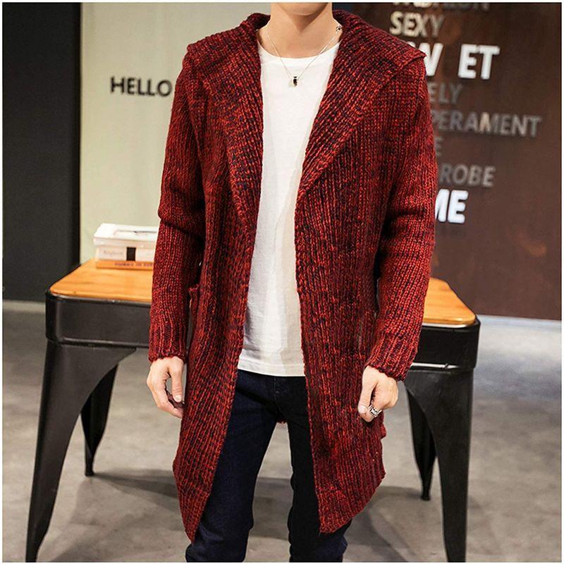 絶品 パーカ ロング丈 カーディガン ニット 大きいサイズ フード付き 厚手 メンズ コーディガン Ambly ミックス調 カジュ きれいめ 羽織 カーディガン Oroagri Eu