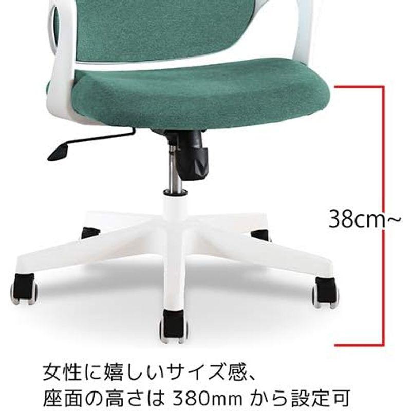 関家具 オフィスチェア ロッティ ホワイトフレーム ターコイズブルー