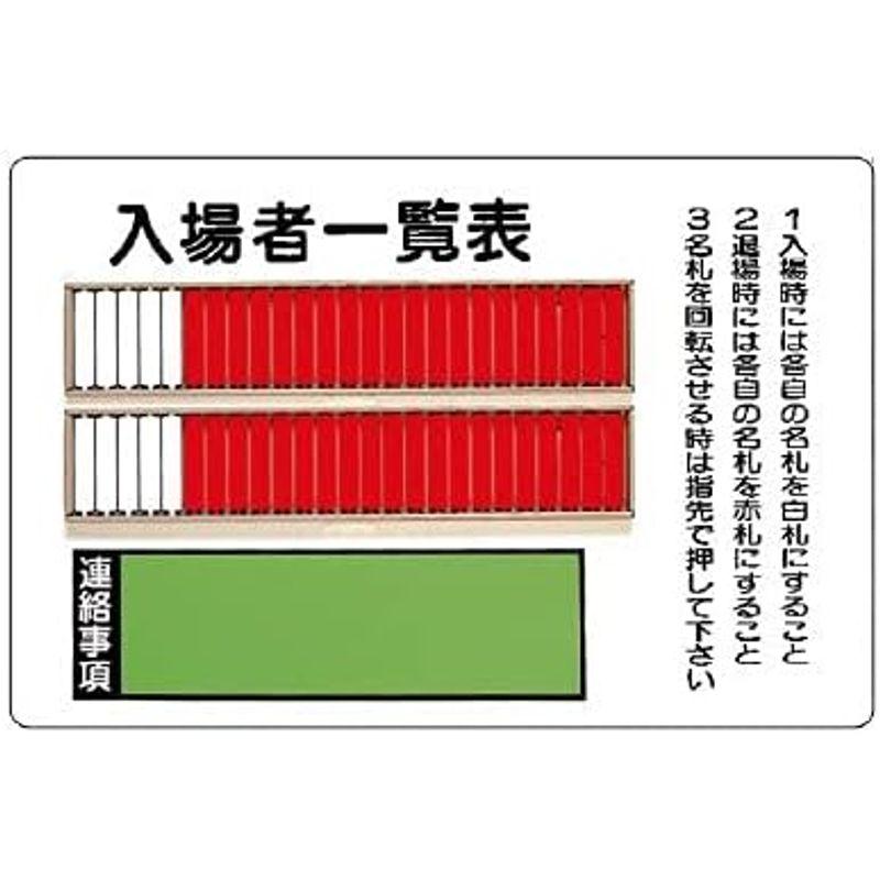 ユニット　入場者一覧表　50名用　取付用ビス2個付・鉄板・600X900mm　393-48