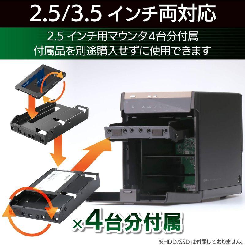 ロジテック HDDケース USB3.1 (Gen2) 4ベイ 3.5 2.5インチ 最大56TBまで対応 LGB-4BNHUC