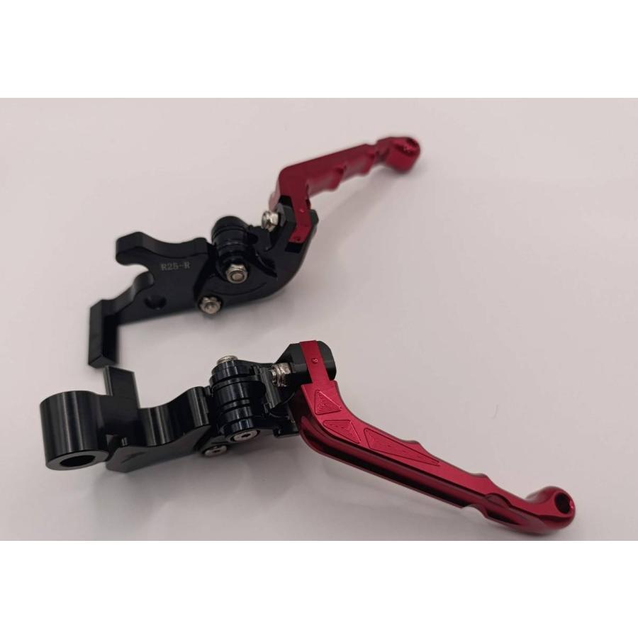 可倒式レバー 6段アジャスター 新品 赤/黒 YZF-R3 YZF-R25 MT-03 MT-25