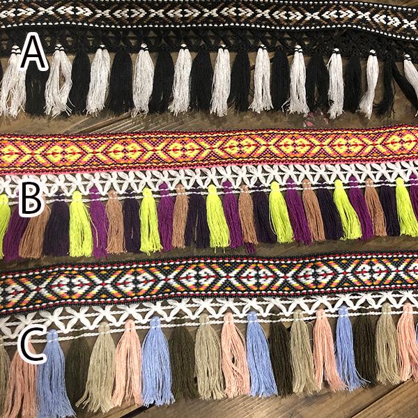 メール便可 ネイティブ柄刺繍ボヘミアンタッセルリボンパーツタッセルリボンカット売りフリンジボヘミアン柄 ネイティブ柄 ハワイアン柄 K08 Makiras 通販 Yahoo ショッピング