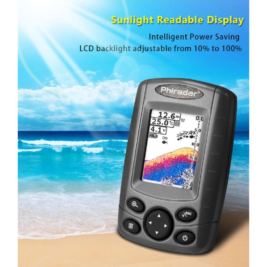 Fish finder カラーLED フィッシュファインダー 魚釣り ソナー 魚群探知機 日本語表示対応 FF188N FF188N