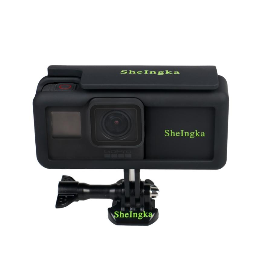 Gopro Hero 6 5側電源2300 Ma拡張バッテリー ウオタープルーフケース保護フレームマウントハウジングケースシェル スポーツカメラ対応アクセサリーframe かわいい