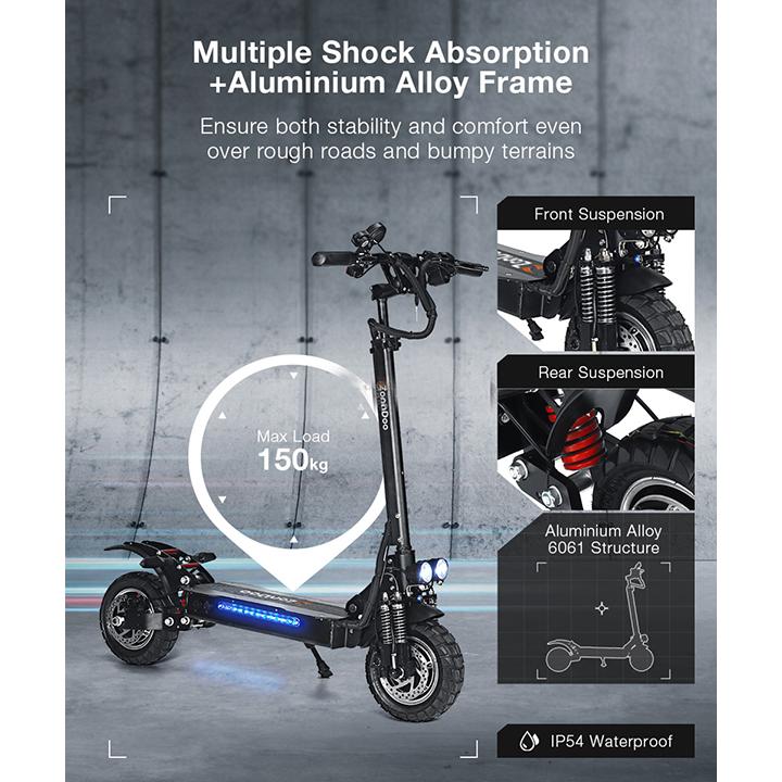 10インチ電動キックボード 52V 28.8Ah 2400W駆動力 最大時速65km/h