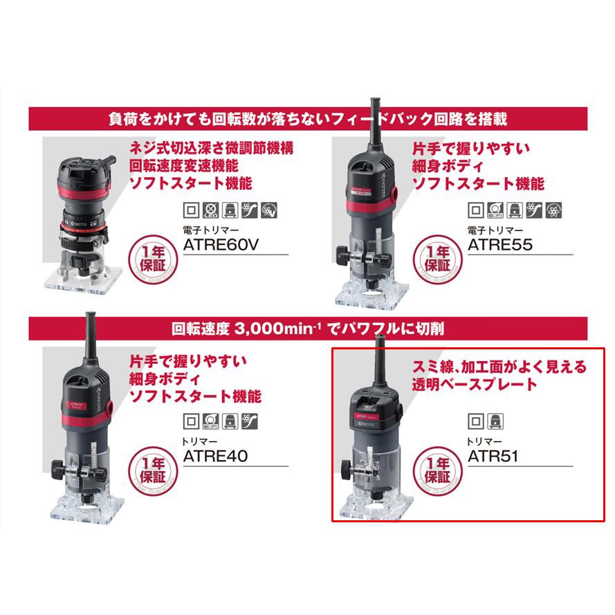KYOCERA（京セラ） トリマー ATR51 取付ビット軸径6mm 回転数30,000