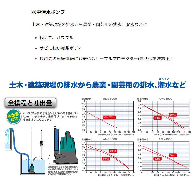 KYOCERA 京セラ ポンプ AMG3000 60Hz 水中汚水ポンプ 最大吐出量