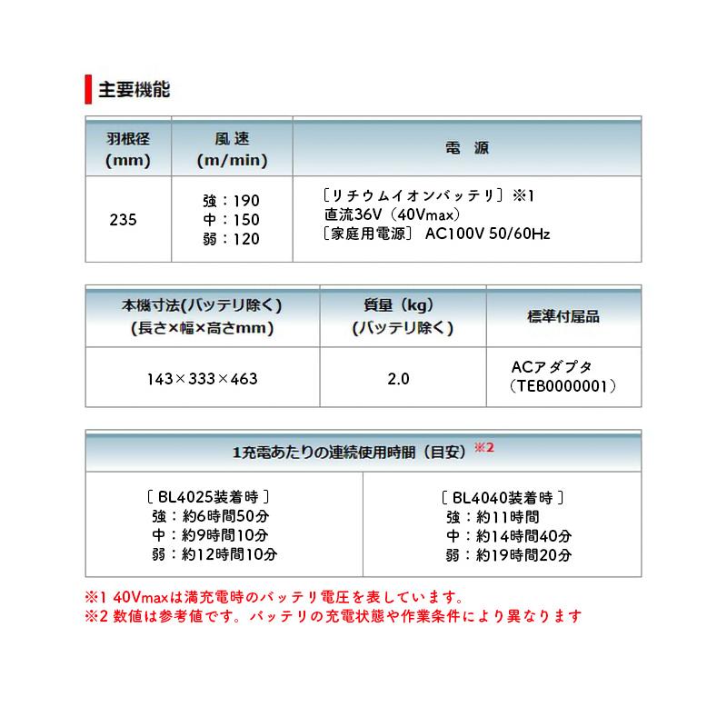 マキタ（makita） 【正規店】マキタ 充電式ファン CF001GZ/CF001GZW