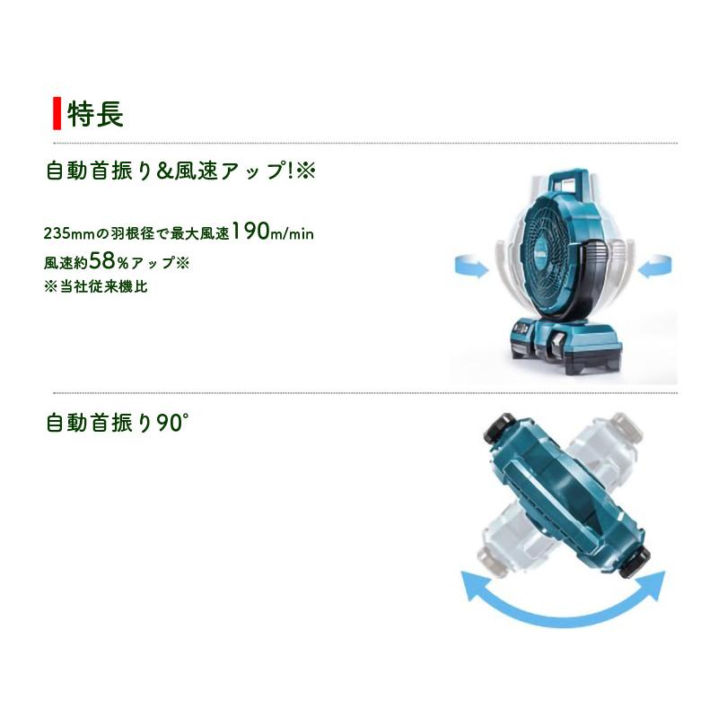 【正規店】 マキタ 充電式ファンCF203DZ(青) オリジナルセット 本体 +5AhバッテリーBL1850B付　makita 扇風機 サーキュレータ｜makitashop｜04